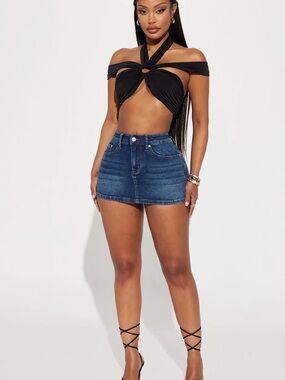 Dark Wash Denim Mini Skirt
